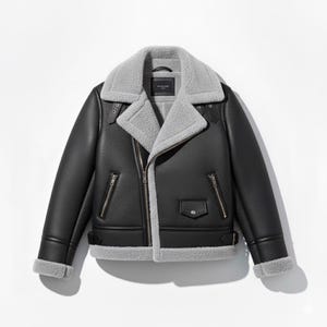 Men’s Black Shearling Aviator Jacket | Real Sheepskin Leather B3 Bomber Coat | Pilot Flight Jacket | Warm Winter Outerwear