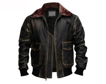 Vintage 1960's/70's SCHOTT Leather G1 Style Bomber Jacket / I-S