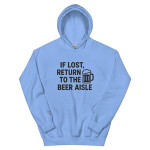 Sudadera con capucha &quot;Si se pierde, vuelve al pasillo de la cerveza&quot; / Humor divertido sobre bebidas / Regalo de comestibles y alcohol