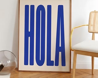Scritta "HOLA" in grassetto blu (download digitale)