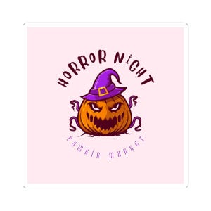 Halloween Pumpkin Witch Kiss-Cut Stickers, Waterproof Vinyl Decal for Laptop, Water Bottle, Journal & More