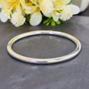 Chunky 925 Sterling Silver Bangle Bracelet: Thick Stackable Wrist Cuff