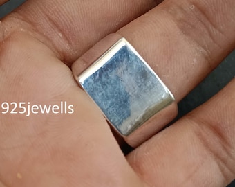 Anello da uomo in argento sterling 925 martellato, fascia impilabile per pollice, gioiello per anniversario
