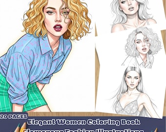 Women Coloring Book: Glamorous Fashion Illustrations (PDF Pattern)