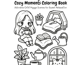 Kawaii Chibi Coloring Book: Bold Easy Hygge Scenes (PDF Download)
