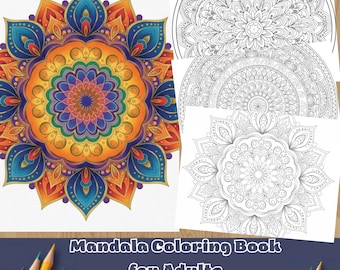 Mandala Coloring Book for Adults – 25 Designs | Printable PDF