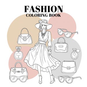 Fashion Coloring Book: Stylish Women&#39;s Outfits (Digital Download, 50 Pages A4/US Letter)