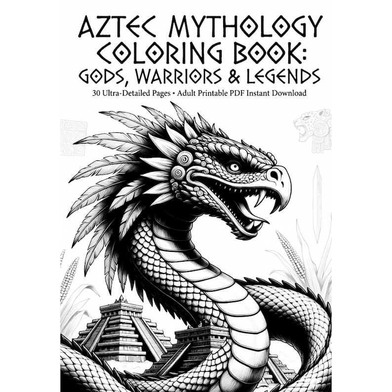 Aztec Mythology Coloring Book | Gods, Warriors, Legends (printable PDF ...