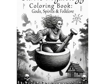 Slavic Mythology Coloring Book – Baba Yaga, Firebird, Leshy (PDF Pattern)