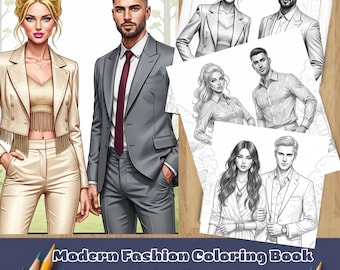 Libro para colorear de moda moderna: 30 ilustraciones detalladas para adultos