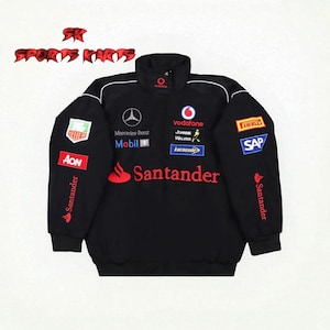 Vintage F1 Jacket – Black Mercedes-Benz Santander Bomber Racing Jacket
