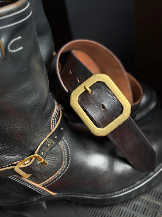 JUNKYCLASSICS｜35mm｜HORSE HIDE BELT｜茶芯 The Black Mitch: Japanese Teacore Leather Belt - Horween Horse