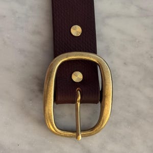 Baker's Oak Bark Leather Belt, Australian Nut, Solid Brass Buckle