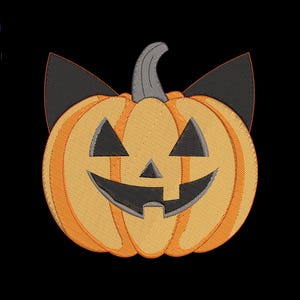 Pumpkin Embroidery Design | Halloween Cute Pumpkin Ghost Digital File | Spooky Hat Embroidery Pattern | Machine Embroidery 4 Sizes