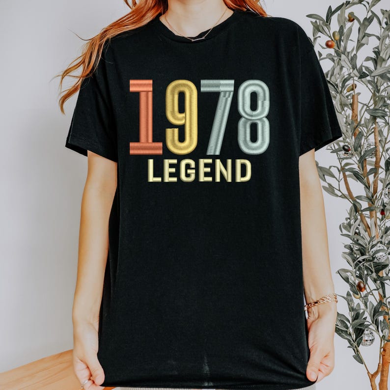 1978 Legend 48th Birthday Machine Embroidery Design, Retro Anniversary ...