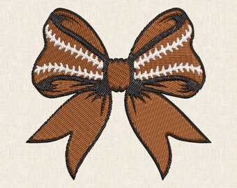 American Football Bow Embroidery Design, Coquette Embroidery Machine File, Digital Download DST PES