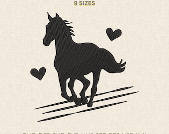 Horse Embroidery Design: Equestrian, Western, Cowgirl, Ranch, Stitch Pattern Machine File DST PES