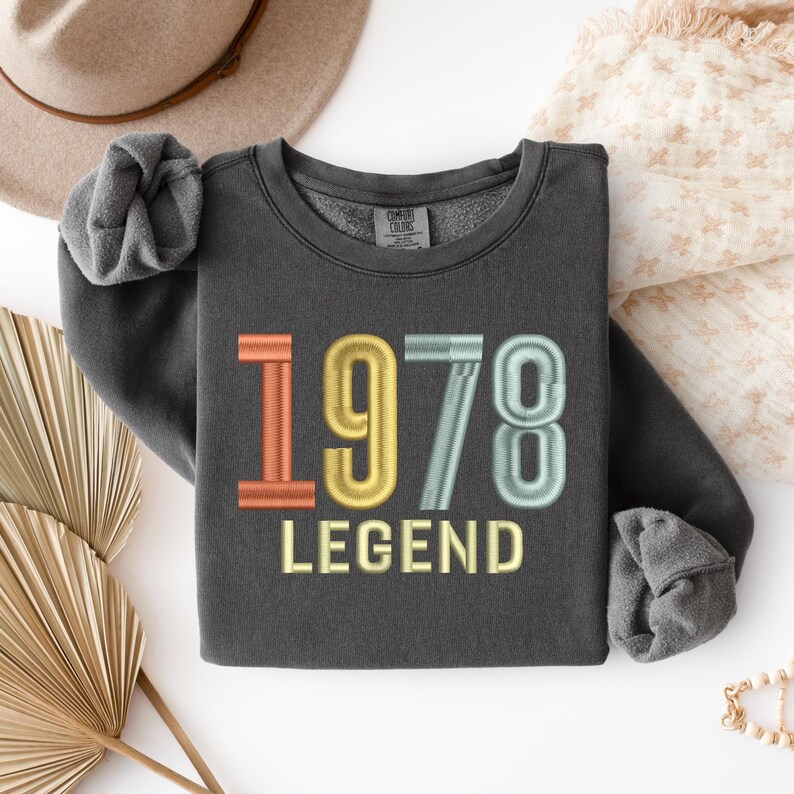 1978 Legend 48th Birthday Machine Embroidery Design, Retro Anniversary ...