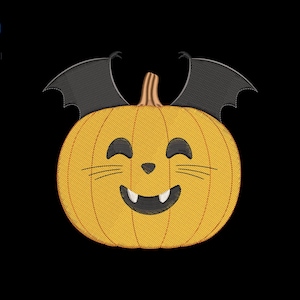 Pumpkin Embroidery Design | Halloween Cute Pumpkin Ghost Digital File | Spooky Hat Embroidery Pattern | Machine Embroidery 4 Sizes