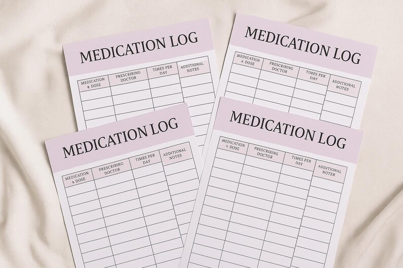 File Header Medication Medication Log | Printable Medication Tracker for Caregivers & Families ...