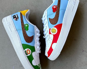 Hand-Painted Super Mario  Sneakers l Custom Air Force 1 Shoes