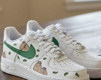 Hand-Painted Capybara Air Force 1 Sneakers | Custom Shoes