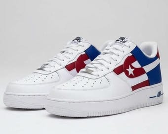 USA Flag Custom Air Force 1 | American Flag Sneakers |  4th of July Shoes