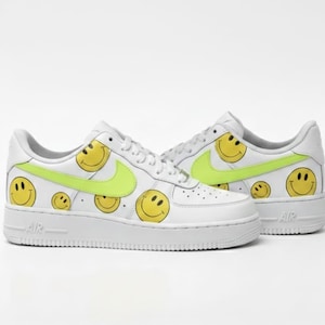 air force 1 yellow smiley face