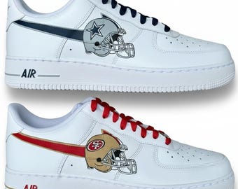 Custom Hand-Painted AF1 Sneakers – Football Theme