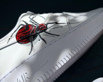Hand Painted Spider Sneakers | Gothic AF1 Style, Halloween Shoes