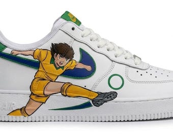 Brazil Anime Soccer Custom AF1 | Hand Painted Brazil Flag Color Sneakers