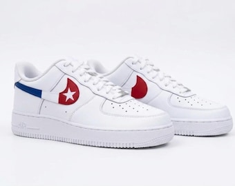 France Flag Custom AF1 | French Sneakers | Red White Blue Shoes |Paris Style Gift