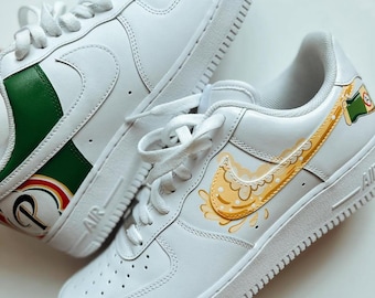 Hand-Painted AF1 Sneakers: Custom Splash Bottle Design