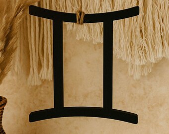 Gemini Zodiac Sign Metal Wall Decor | Boho Horoscope Art