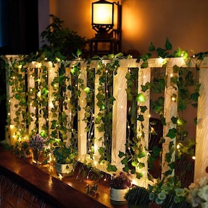 Bloem groen blad Fairy lichtslingers, wijnstok slinger, USB/batterij led-verlichting voor bruiloft, slaapkamer, feest, outdoor Home Decor