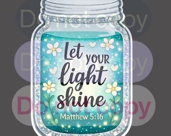 Porta credencial PNG "Deja que tu luz brille", adorno para credencial de enfermera cristiana, diseño de porta credencial de fe, descarga digital para trabajador médico y maestro