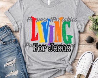 Camiseta gráfica inspirada en Vivir para Jesús PNG / Vivir soltero (descarga digital)
