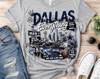 Todo sobre Dallas PNG, Diseño de camiseta de Dallas TX, Camiseta gráfica para fanáticos de los Cowboys, Sublimación de orgullo de la ciudad, Ropa urbana PNG, Regalo de Dallas