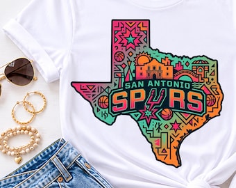 Diseños de camisetas con los colores de la fiesta de los Spurs, archivo PNG de Aztec San Antonio Texas