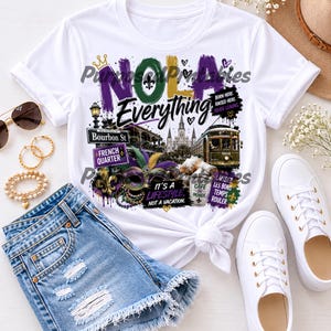 Nola Everything PNG, New Orleans Streetwear grafisk t-shirtdesign (digital nedladdning)