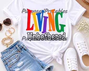 Camiseta gráfica inspirada en "Vivir sin preocupaciones" (descarga digital)