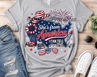 Diseño de camiseta patriótica roja, blanca y azul del 4 de julio (descarga digital)