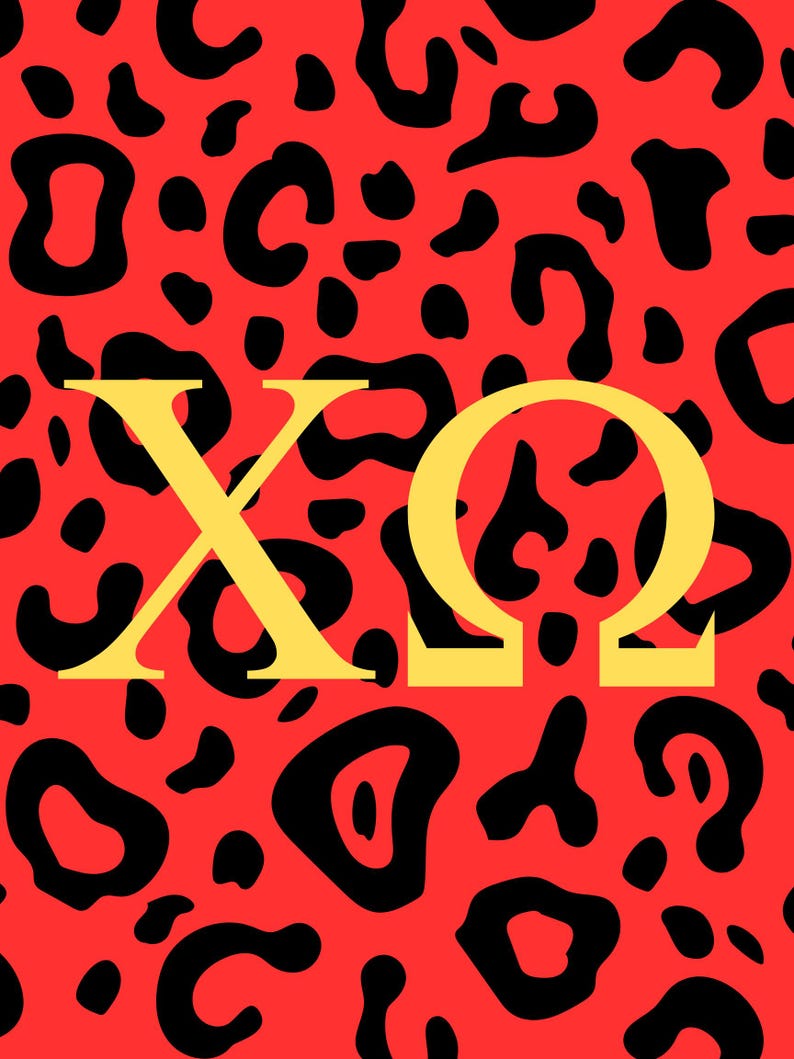 Chi Omega Cheetah Wall Print ( Custom Sizes ) - Etsy
