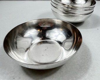 Vtg Benedict Indestructo Bowls EPNS USA 1316 Silverplate Berry Dessert LOT of 8