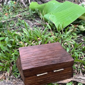 Mini Teak Jewelry Box, Handmade Small Keepsake Box, One of a Kind Reclaimed 200+ Year Teak, Hinged Lid, Gift for Her & Him, Wood Gift