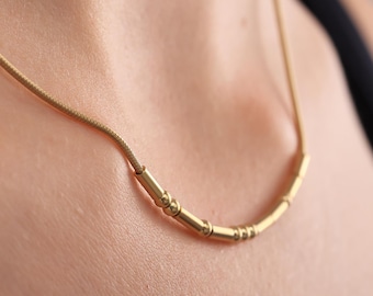 14K Gold Custom Morse Code Necklace | Hidden Message | Secret Name Necklace | Bridesmaid Morse Jewelry | Meaningful Gifts for Christmas