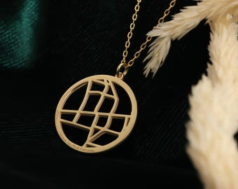 14K Gold Vermeil Coordinate Necklace | Custom Location Jewelry