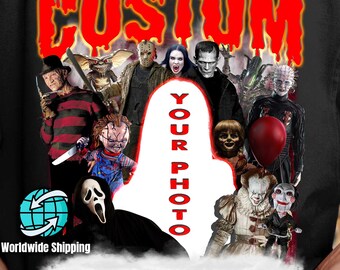 Custom Your Halloween Shirt, Gift idea, Comfort retro tee, Bootleg rap shirt, Halloween Gift for him - for her - for your pet / dog / cat