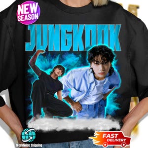 Camiseta Jungkook BTS, Presente de Bias JK para Army - Pop coreano / Kpop Estrela BT21 Jeon Jungkook Camiseta de Fã Army - Edição Limitada