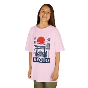 Maglietta per bambini Kyoto Lover, maglietta per bambini per gli amanti del Giappone, regalo per bambini, maglietta in cotone pesante, maglietta da viaggio Kyoto Giappone, cultura giapponese